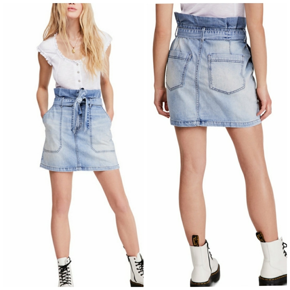 Free People Splendor In The Grass Tie Waist Skirt